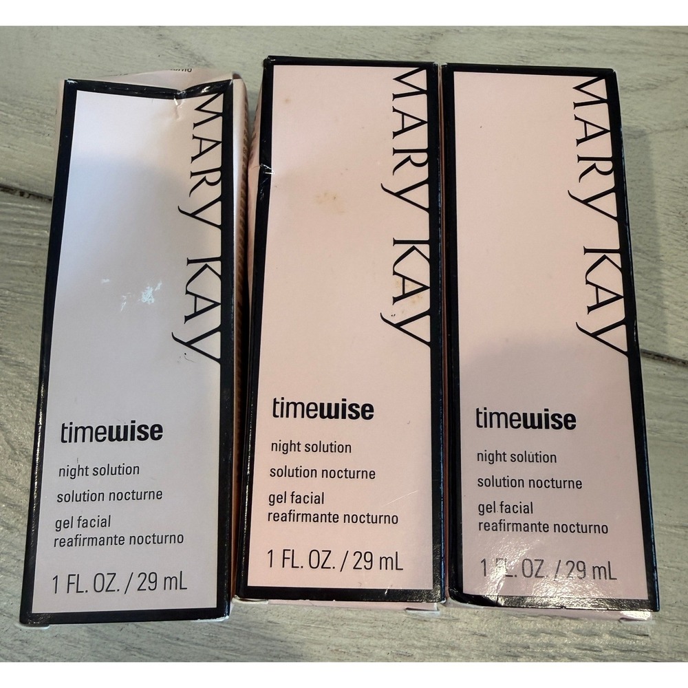Lot of 3 Mary Kay TimeWise Night Solution 1 fl oz Each Oil-Free Age-Fighting Gel